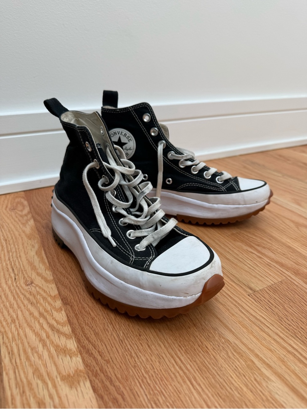Converse Black & White High-Top Platform Sneakers